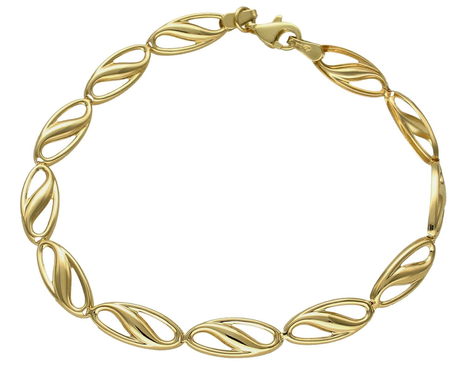 Złota bransoletka damska 375 owalne ogniwa BR 3619B 375.jpg